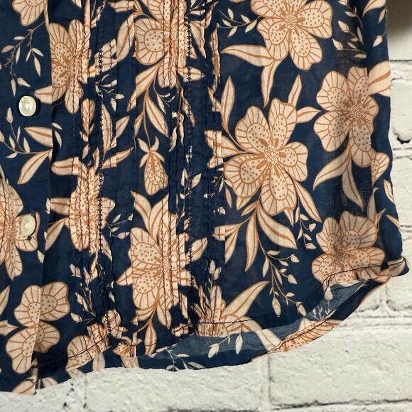 Birds of Paradis Trovata Gemma Blouse Paloma Floral Puff Sleeve Ruffled XS Top - Picture 7 of 12